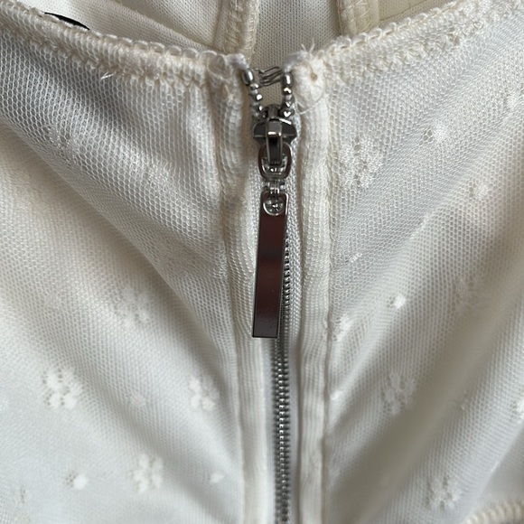 NWOT SAY WHAT Elegant Cream Lace Bustier Top, Size L - Picture 6 of 8